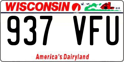 WI license plate 937VFU