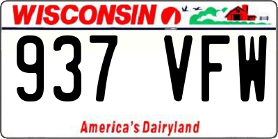 WI license plate 937VFW
