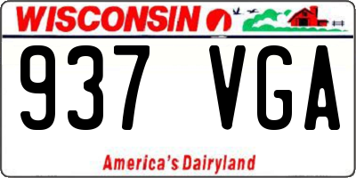 WI license plate 937VGA