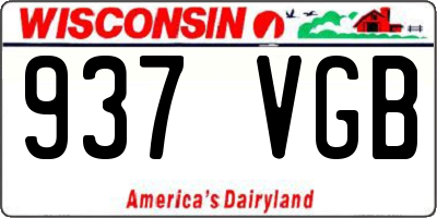 WI license plate 937VGB