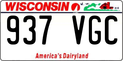 WI license plate 937VGC