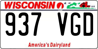 WI license plate 937VGD