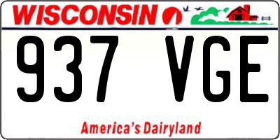 WI license plate 937VGE