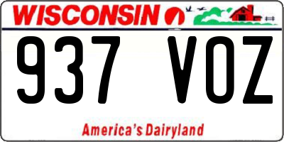 WI license plate 937VOZ