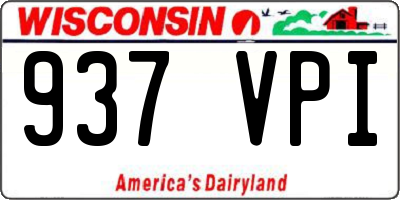 WI license plate 937VPI