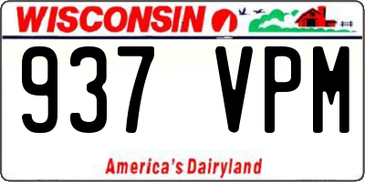 WI license plate 937VPM