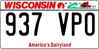WI license plate 937VPO