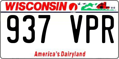 WI license plate 937VPR
