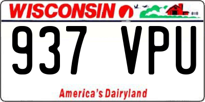 WI license plate 937VPU