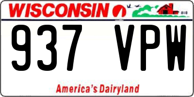 WI license plate 937VPW