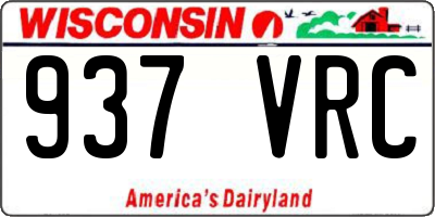 WI license plate 937VRC
