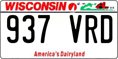WI license plate 937VRD