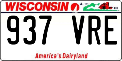 WI license plate 937VRE