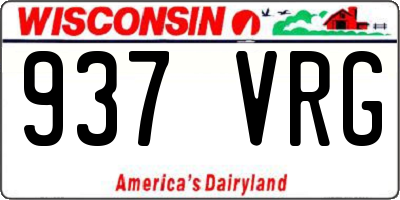 WI license plate 937VRG