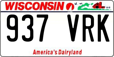 WI license plate 937VRK