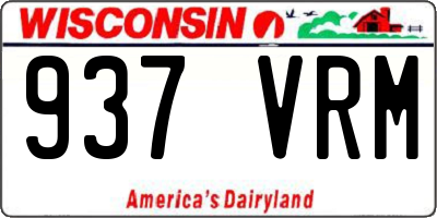 WI license plate 937VRM