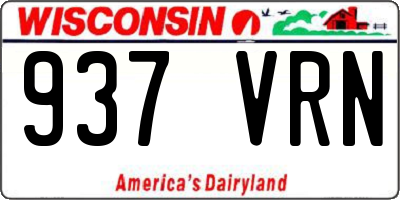 WI license plate 937VRN