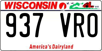 WI license plate 937VRO