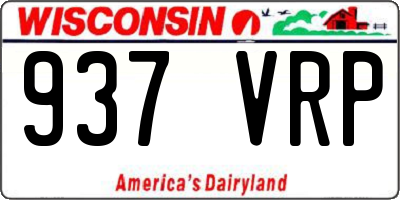 WI license plate 937VRP
