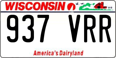WI license plate 937VRR