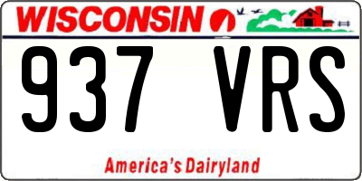 WI license plate 937VRS