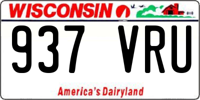 WI license plate 937VRU