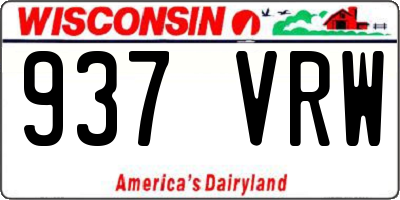 WI license plate 937VRW