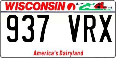 WI license plate 937VRX