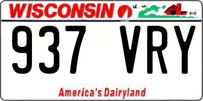 WI license plate 937VRY