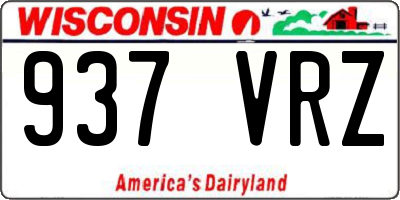 WI license plate 937VRZ