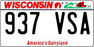 WI license plate 937VSA
