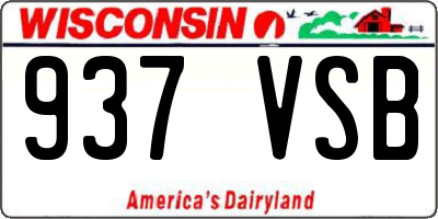 WI license plate 937VSB