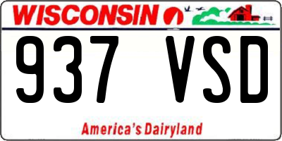 WI license plate 937VSD