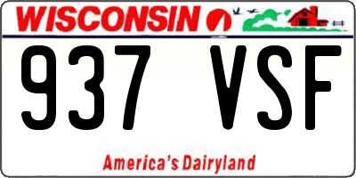 WI license plate 937VSF