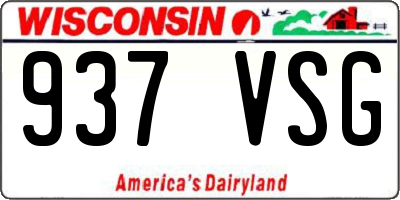 WI license plate 937VSG