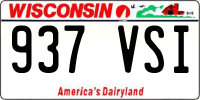 WI license plate 937VSI