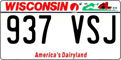WI license plate 937VSJ