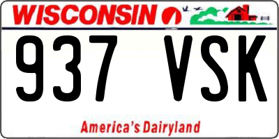 WI license plate 937VSK