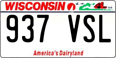 WI license plate 937VSL
