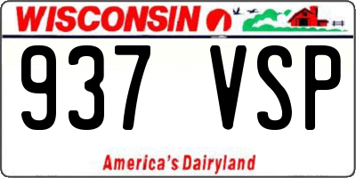 WI license plate 937VSP