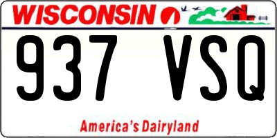 WI license plate 937VSQ