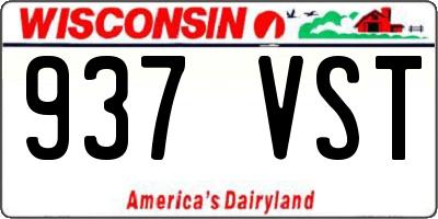 WI license plate 937VST