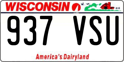 WI license plate 937VSU