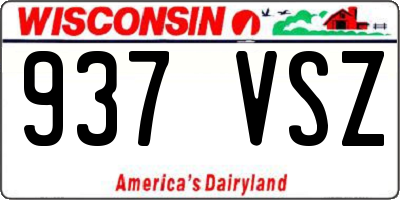 WI license plate 937VSZ