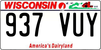 WI license plate 937VUY