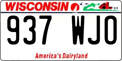 WI license plate 937WJO
