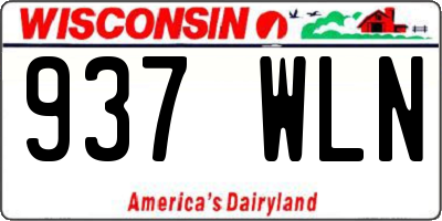 WI license plate 937WLN