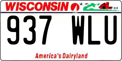 WI license plate 937WLU