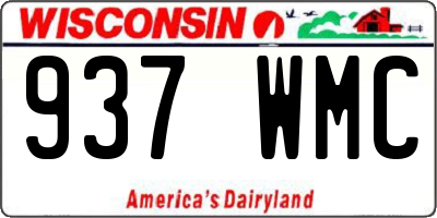 WI license plate 937WMC