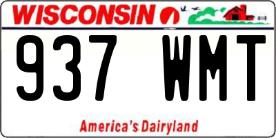 WI license plate 937WMT